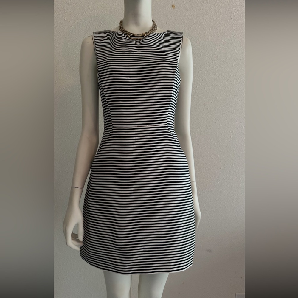 Armani Exchange Monochrome Striped Mini Dress